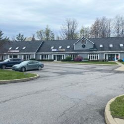 Exterior view of office and retail plaza for lease, Shelburne Road, Burlington, Vermont
