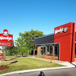 Street view of side of Wendy's in Plattsburgh, NY
