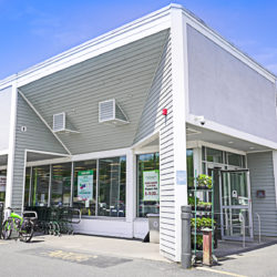 White building storefront in White River Junction, VT