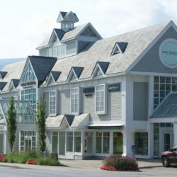 Exterior view of Manchester, Vermont retail outlet space for lease